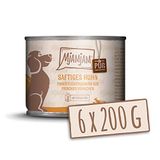 MjAMjAM - Premium natvoer voor honden - sappige pure kip, pak van 6 (6 x 200 g), graanvrij met extra vlees