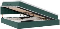 vidaXL Opbergbed met hoofdeinde, donkergroen, 200 x 200 cm, fluweel