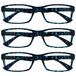 Leesbril Blauwe Schildpad Lezers Waarde 3 Stuks Mannen Vrouwen UVR3092BL +3,00