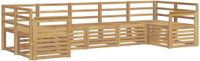 vidaXL - Hoek loungeset - 7 zitplekken - Wit - Massief Acacia Hout
