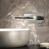 Hudson Reed Otto Mitigeur lavabo mural moderne - Chromé - Design encastré - Laiton