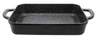 Rechthoekige braadpan van gegoten aluminium met BBQ groeven