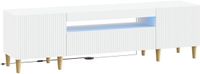 vidaXL LED tv-meubel ARNHEM 153 x 35 x 43 cm Wit Bewerkt hout