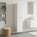 Maison Exclusive Armoire de salle de bain murale, design exclusif, blanche, dimensions : 33 x 34,5 x 160 cm