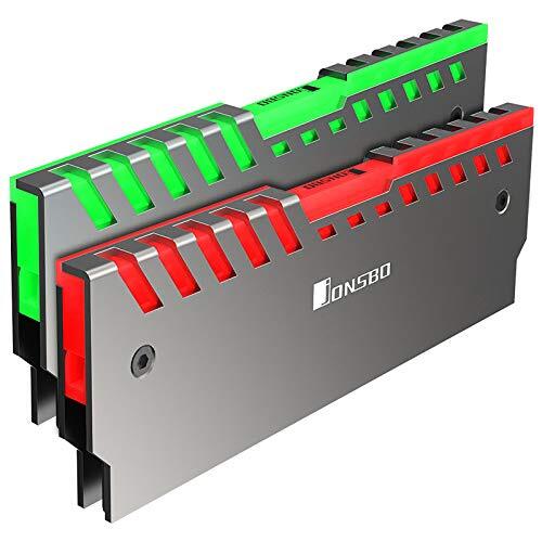 Jonsbo RGB RAM Koeling - zal uw computer opfrissen met nieuwe verlichting in 256 kleuren - Koellichaam Pc - Overklokmodule DDR2 DDR3 DDR4 - Zilver- 2-pack NC-2 AURAX2