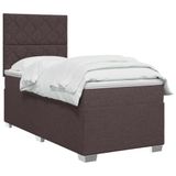 vidaXL Boxspringbed met matras Donkerbruin 80 x 200 cm Stof
