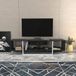 Hanah Home Stijlvolle tv-standaard, zwart & wit, 150 cm x 35,2 cm x 40 cm, 100% melamine gecoat verdeelbord, 18 mm dik, modern design voor woonkamer en entertainmentruimtes