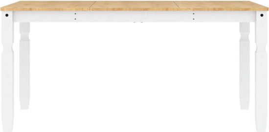 vidaXL Eettafel Corona 160x80x75 cm massief grenenhout wit