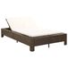 vidaXL Ligbed met kussen 2-persoons poly rattan bruin