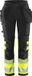 Fristads High Vis Green werkbroek dames stretch klasse 1 2663 GSTP - Hi-Vis geel/zwart - 38