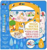 Avenir Magisch Waterschilderen: BOOK / RIJDEN & VLIEGEN, 6 herbruikbare pagina's met 3-in-1 play, 3+