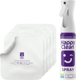 Happy Clean Set Brillendoekjes en Brillenspray - 5 Microvezel Brillendoekjes (20 cm, Uitwasbaar) - Brillenspray 300 ml