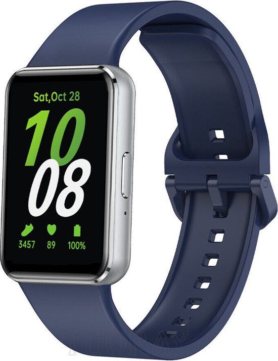 Strap-it Smartwatch bandje voor Samsung Galaxy Fit 3 - Siliconen - Donkerblauw