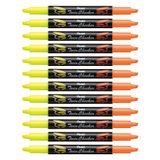 Pentel SLW8-GF markeerstift Twin Checker, tweekleurig, 12 stuks, geel-oranje