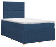 vidaXL Boxspringbed met matras en hoofdbord, blauw, 120 x 200 cm, stof