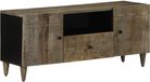 vidaXL - Tv-meubel - 105x33,5x46 cm - massief mangohout - lichtgrijs