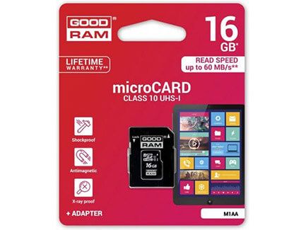 Goodram microSD-kaart 16 GB Klasse 10 UHS I Zwart