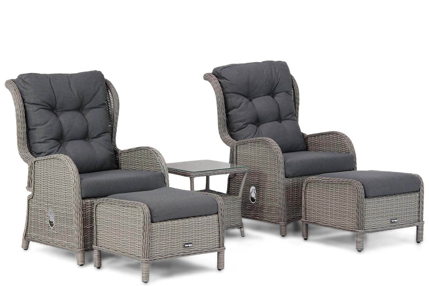 Garden Collections Embletton Bistroset - 5-delig - Grijs-antraciet - Wicker