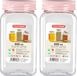 PlasticForte Pot de stockage/conservation - 2x - 600 ml - plastique - vieux rose - B7 x H15 cm