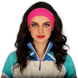 FIESTAS GUIRCA Neon fuchsia haarband (één maat) retro accessoire voor jaren 80 verkleedpartij, sportfeest en carnaval, ideaal voor volwassenen, uniseks, fuchsia