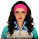 FIESTAS GUIRCA Neon fuchsia haarband (één maat) retro accessoire voor jaren 80 verkleedpartij, sportfeest en carnaval, ideaal voor volwassenen, uniseks, fuchsia