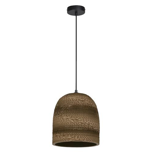 Ledvance LEDVANCE Pendelleuchte Decor Cardboard Ball Bell braun aus Wellpappe, E27, 260 mm Durchmesser, Leuchtenschirm aus recyceltem Material, nachhaltig durch austauschbare Lichtquelle, einfache Montage