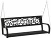 vidaXL Schommelbank 125 cm staal en kunststof zwart