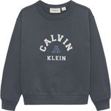 Calvin Klein Unisex Sweater 12 Jaar Katoen Ronde Hals Lange Mouw Coal