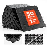 VEVOR Garagetegels, in elkaar grijpende garagetegels, 30,5 x 30,5 x 1,3 cm, 50 stuks garagevloerbedekkingstegels, antislip, dubbelzijdige textuur, garagevloertegels, voor garages, kelders,