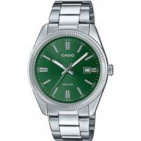 Casio MTP-1302PD-3AVEF Heren horloge - 38,5 mm | Groene Wijzerplaat | Zilverkleurig