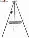 CookKing Grill rotatif, 180 cm - Grille de cuisson en acier brut, 50 cm + tabouret