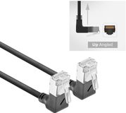 ACT DA6900 U/FTP CAT6A LSZH Slimline Patchkabel | RJ45 Connectoren 90° Haaks Boven naar 90° Haaks Boven | Zwart | 50 cm