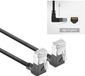 ACT DA6900 U/FTP CAT6A LSZH Slimline Patchkabel | RJ45 Connectoren 90° Haaks Boven naar 90° Haaks Boven | Zwart | 50 cm