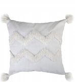 Essex Bol Boho kushoes met franjes 40x40 cm - beige canvas