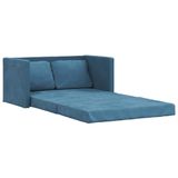 VidaXL Slaapbank vloermodel 2-in-1 122x204x55 cm fluweel blauw