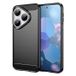 Huawei Coque en TPU Brossé - Fibre de Carbone - Noire