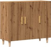 vidaXL Dressoir 90x34x80 cm bewerkt hout artisanaal eikenkleur