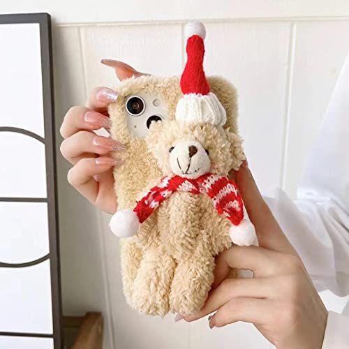 Semice Pluche iPhone X/XS 5.8 inch Hoes - Lichtbruin Beer