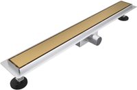 Fortifura Galeria douchegoot - 180cm - gesloten rooster - vloerflens - PVD - geborsteld messing (goud)