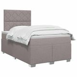 vidaXL Boxspringbed met matras en hoofdeinde Taupe 120 x 190 cm Stof