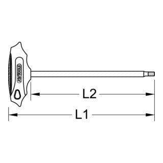 KS Tools ERGOTORQUEplus® T-greep RIBE profiel, extra lang, 5 mm