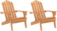 vidaXL Fauteuil Adirondack avec Repose-pieds - Acacia massif - Marron - Coussin inclus