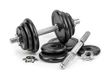 G5 HT SPORT Halterset + gietijzeren schijven Ø 25 mm [10,20,30 kg], verstelbaar gewicht met schroefsluitingen en veer, set voor training thuis en in de sportschool, fitness en krachttraining