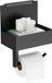 Unyqoos Porte-rouleau de papier toilette avec distributeur de lingettes humides, noir