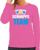 Bellatio Decorations Apres ski sweater/trui voor dames - schnapps team - roze - wintersport - skien XL