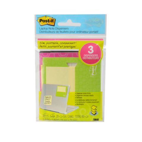 Post-it® Z-Notes Dispenser Set - 3 Dispensers & 3 Pads, 76x76mm, Yellow