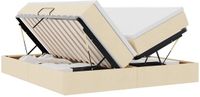 vidaXL Opbergbed met matras Crème 200 x 200 cm Polyester