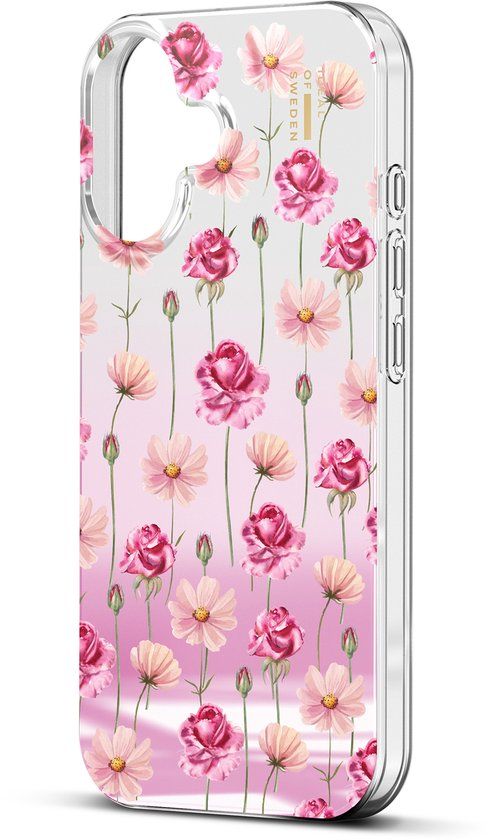 iDeal of Sweden Mirror Case geschikt voor Apple iPhone 16 - Rose Blush Floral