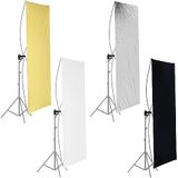 Neewer 90 x 180 cm fotostudio flatpanel lichtreflector met 360 graden draaibare houder en draagtas - goud/zilver en zwart/wit