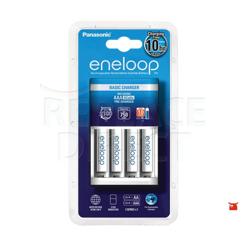 Panasonic Eneloop Basic charger + 4x AAA 750mAh